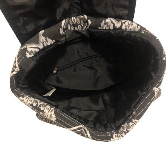 No Boundaries Boho Quilted Backpack Front Snap Pockets Inner Drawstring Closure - Picture 10 of 11